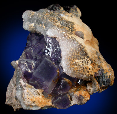 Fluorite and Quartz from Caravia-Berbes District, Asturias, Spain