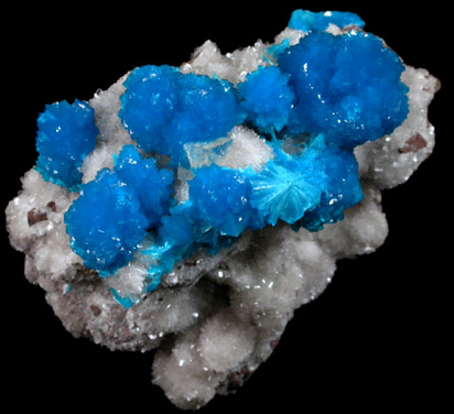 Cavansite on Stilbite-Ca from Wagholi Quarry, Maharashtra, India