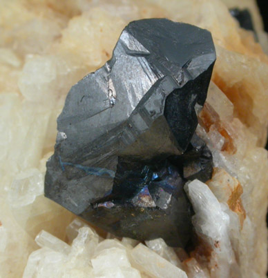 Cassiterite on Albite from Corrego do Urucum, Galileia, Minas Gerais, Brazil