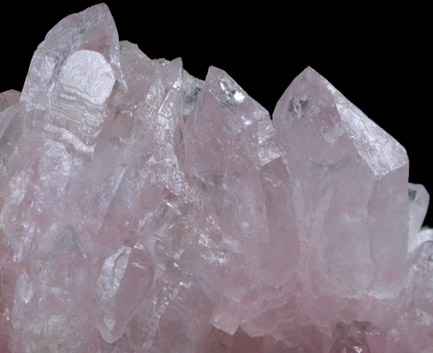 Quartz var. Rose Quartz Crystals from Alto da Pitorra, Laranjeiras, Galilia, Minas Gerais, Brazil