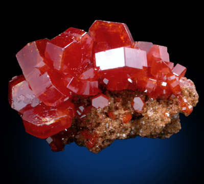 Vanadinite on Barite from Mibladen, Haute Moulouya Basin, Zeida-Aouli-Mibladen belt, Midelt Province, Morocco