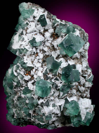 Fluorite with Quartz from Rogerley Mine, Frosterley, County Durham, England