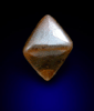 Diamond (0.85 carat brown octahedral crystal) from Oranjemund District, southern coastal Namib Desert, Namibia