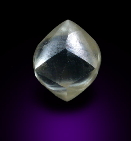 Diamond (1.18 carat pale-yellow tetrahexahedral crystal) from Diamantino, Mato Grosso, Brazil