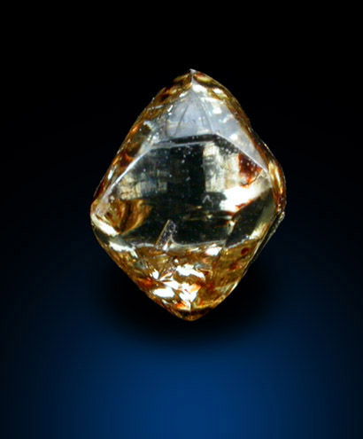 Diamond (1.01 carat brown octahedral crystal) from Oranjemund District, southern coastal Namib Desert, Namibia