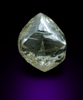 Diamond (1.18 carat pale-yellow dodec-octahedral crystal) from Oranjemund District, southern coastal Namib Desert, Namibia