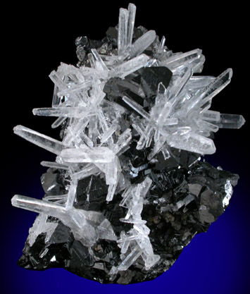 Quartz on Sphalerite from Alimon Mine, Huaron District, Pasco Department, Peru