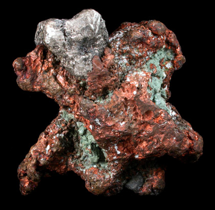 Silver and Copper, var. Halfbreed from Calumet Mine, Houghton County, Keweenaw Peninsula Copper District, Michigan