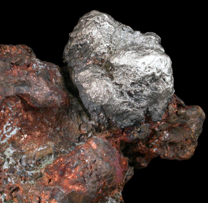 Silver and Copper, var. Halfbreed from Calumet Mine, Houghton County, Keweenaw Peninsula Copper District, Michigan