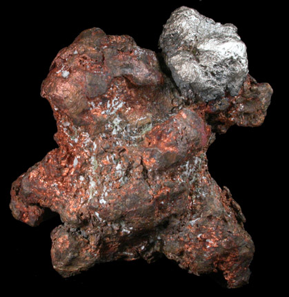 Silver and Copper, var. Halfbreed from Calumet Mine, Houghton County, Keweenaw Peninsula Copper District, Michigan