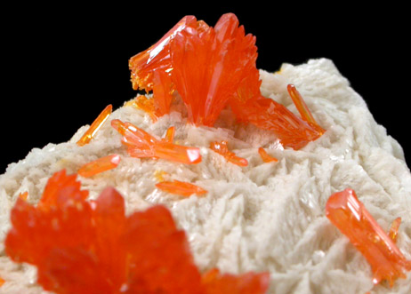 Orpiment on Barite from El'brusskiy Mine, 35 km NE of Mount Elbrus, Kabardino-Balkarian Republic, Russia