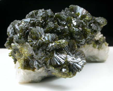 Epidote on Quartz from Bou Agra, Imilchil, Morocco