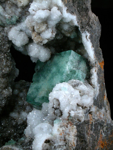 Fluorite with Quartz from Rogerley Mine, Frosterley, County Durham, England