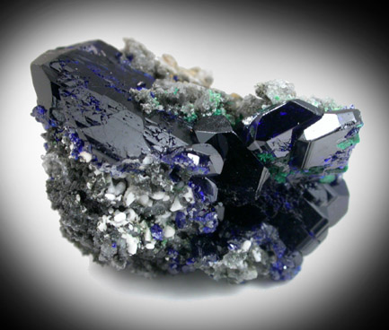 Azurite with Cerussite and Aragonite from Tsumeb Mine, Otavi-Bergland District, Oshikoto, Namibia