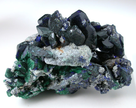 Azurite with Cerussite and Malachite from Tsumeb Mine, Otavi-Bergland District, Oshikoto, Namibia