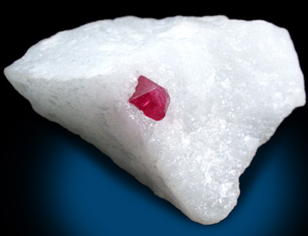 Spinel in marble from Pein Pyit, Mogok District, 115 km NNE of Mandalay, border region between Sagaing and Mandalay Divisions, Myanmar