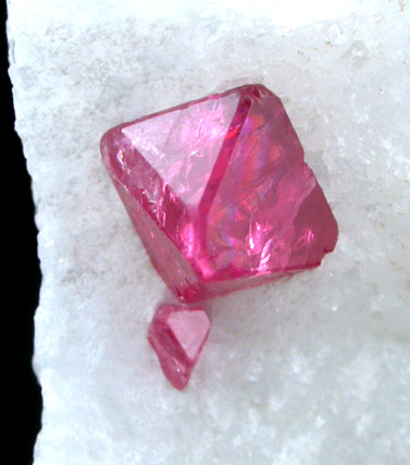 Spinel in marble from Pein Pyit, Mogok District, 115 km NNE of Mandalay, border region between Sagaing and Mandalay Divisions, Myanmar