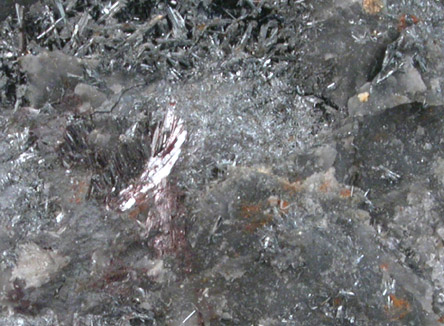 Schafarzikite, Kermesite, Stibnite from Pernek Mine, Pezinok, Male Karpaty Mountains, Slovak Republic (Slovakia) (Type Locality for Schafarzikite)