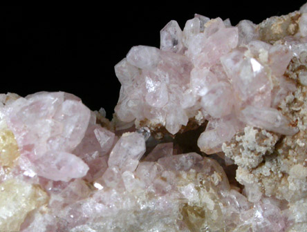 Quartz var. Rose Quartz Crystals from Rose Quartz Locality, Plumbago Mountain, Oxford County, Maine