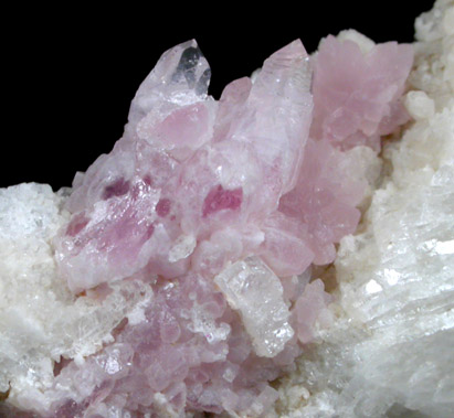 Quartz var. Rose Quartz Crystals from Rose Quartz Locality, Plumbago Mountain, Oxford County, Maine