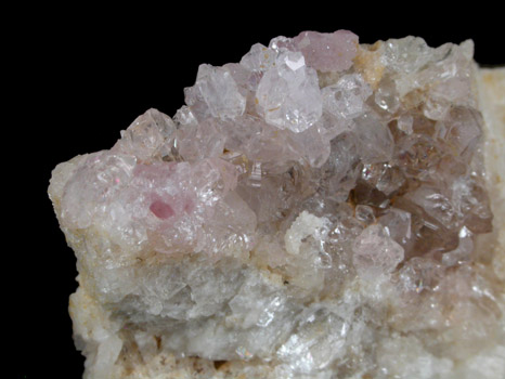 Quartz var. Rose Quartz Crystals from Rose Quartz Locality, Plumbago Mountain, Oxford County, Maine