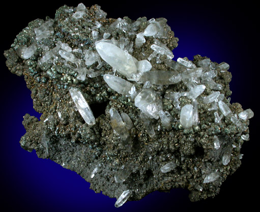 Calcite on Pyrite and Chalcopyrite from Sweetwater Mine, Viburnum Trend, Reynolds County, Missouri