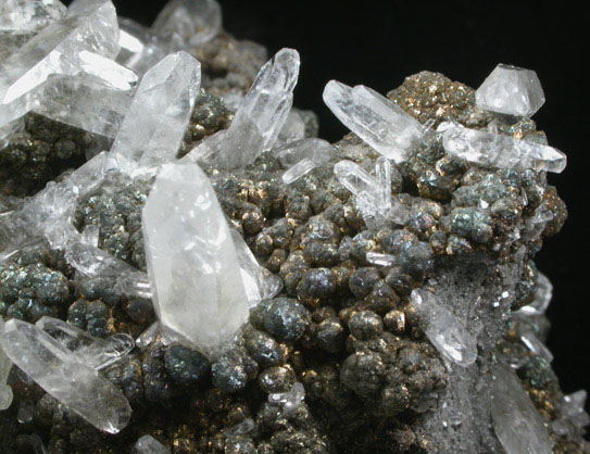 Calcite on Pyrite and Chalcopyrite from Sweetwater Mine, Viburnum Trend, Reynolds County, Missouri