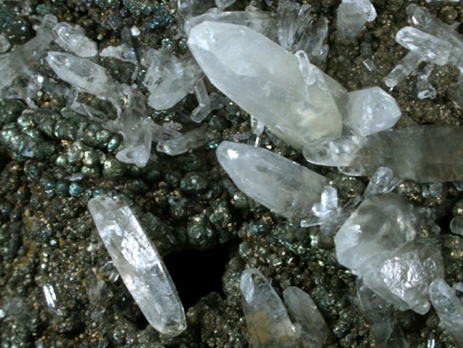 Calcite on Pyrite and Chalcopyrite from Sweetwater Mine, Viburnum Trend, Reynolds County, Missouri