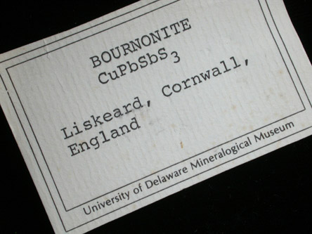 Bournonite from Liskeard, Cornwall, England