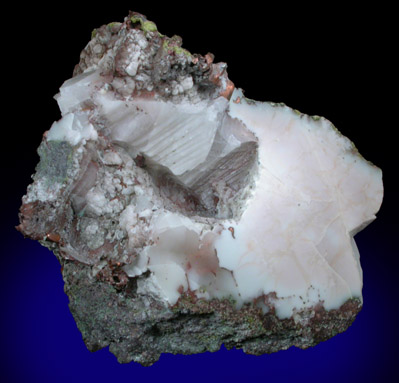 Copper in Datolite from Caledonia Mine, Keweenaw Peninsula Copper District, Ontonagon County, Michigan