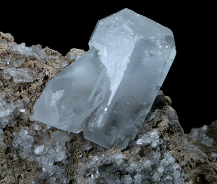 Celestine with Calcite from Scofield Quarry, Maybee, Monroe County, Michigan