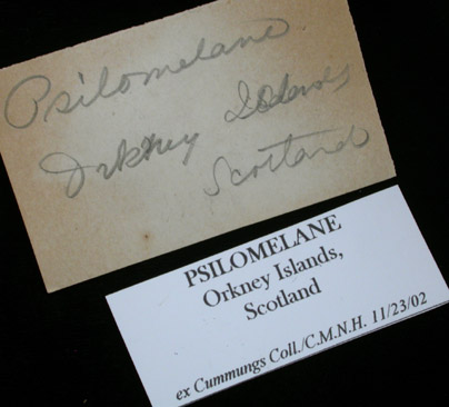 Psilomelane with Quartz from Orkney Islands, Scotland