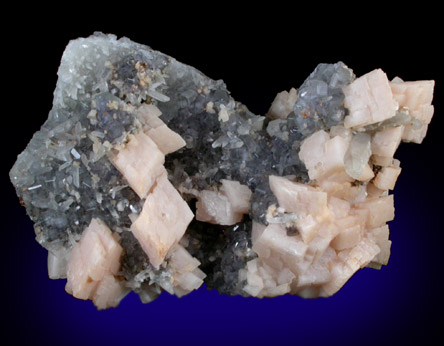 Dolomite on Quartz from Shangbao Mine, Leiyang, Hunan, China