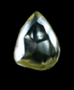 Diamond (1.28 carat fancy yellow flattened crystal) from Lunda Province, Angola