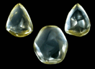 Diamond (5.92 carat set of three fancy yellow crystals #38138-40) from Lunda Province, Angola