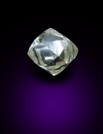 Diamond (0.37 carat yellow dodecahedral crystal) from Northern Province, South Africa
