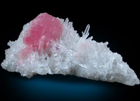 Rhodochrosite on Quartz from Sweet Home Mine, Buckskin Gulch, Alma District, Park County, Colorado