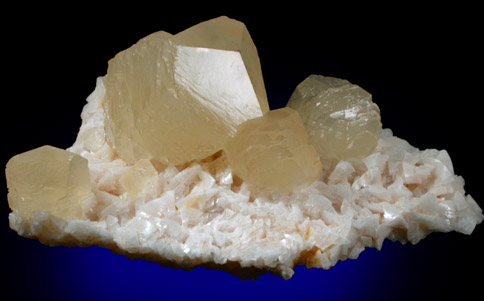 Calcite on Dolomite from Corydon Crushed Stone Quarry, Harrison County, Indiana