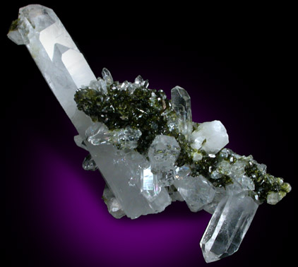 Quartz with Epidote from Hongqizhen Quarry, Meigu, Sichuan, China