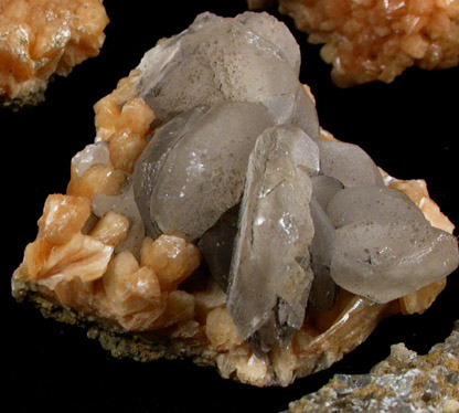 Stilbite and Calcite from Moore's Station Quarry, 44 km northeast of Philadelphia, Mercer County, New Jersey