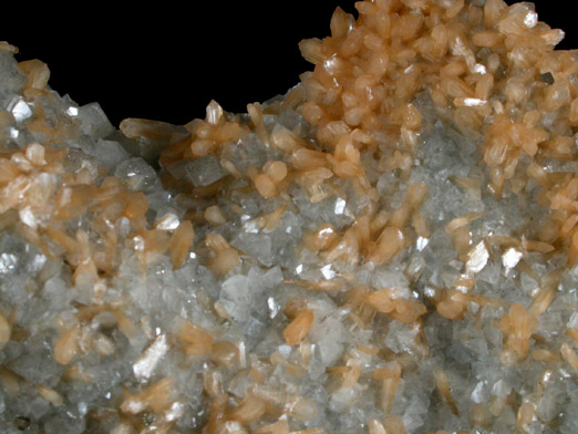 Stilbite, Calcite, Pyrite from Moore's Station Quarry, 44 km northeast of Philadelphia, Mercer County, New Jersey