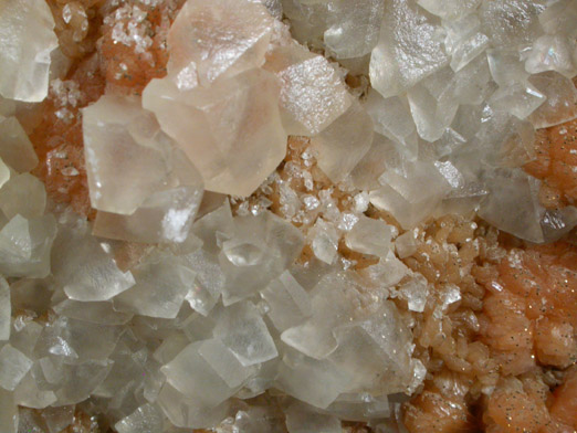 Stilbite, Calcite, Pyrite from Moore's Station Quarry, 44 km northeast of Philadelphia, Mercer County, New Jersey