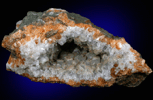 Calcite over Stilbite from Moore's Station Quarry, 44 km northeast of Philadelphia, Mercer County, New Jersey