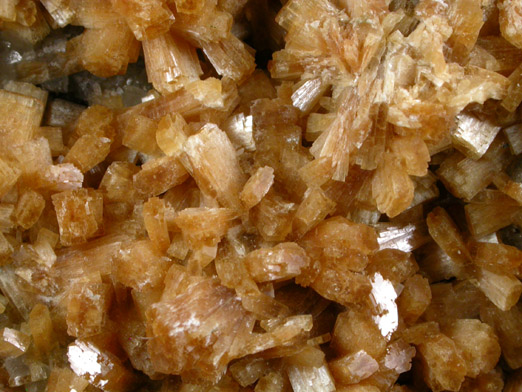 Stilbite var. Epidesmine over Calcite from Moore's Station Quarry, 44 km northeast of Philadelphia, Mercer County, New Jersey