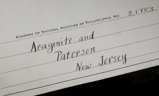 Aragonite, Thaumasite and Prehnite from Paterson, Passaic County, New Jersey