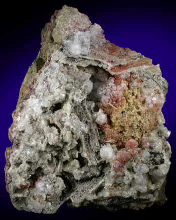 Analcime, Calcite, Datolite, Goethite from Paterson, Passaic County, New Jersey