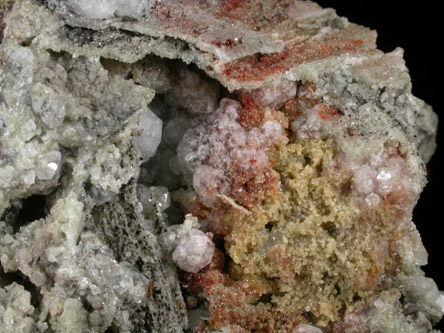 Analcime, Calcite, Datolite, Goethite from Paterson, Passaic County, New Jersey