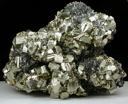 Pyrite on Sphalerite with Quartz from Deveti Septemvri Mine, Madan District, Rhodope Mountains, Bulgaria