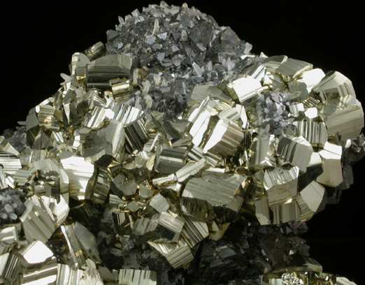 Pyrite on Sphalerite with Quartz from Deveti Septemvri Mine, Madan District, Rhodope Mountains, Bulgaria