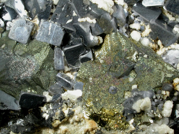 Chalcopyrite, Galena, Calcite from Deveti Septemvri Mine, Madan District, Rhodope Mountains, Bulgaria